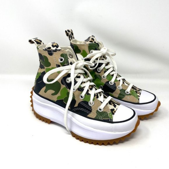 đź’–MEGA SALEđź’–Converse 170913C Women's 5.5 Run Star Hike High Candied Ginger Camo - Picture 1 of 9